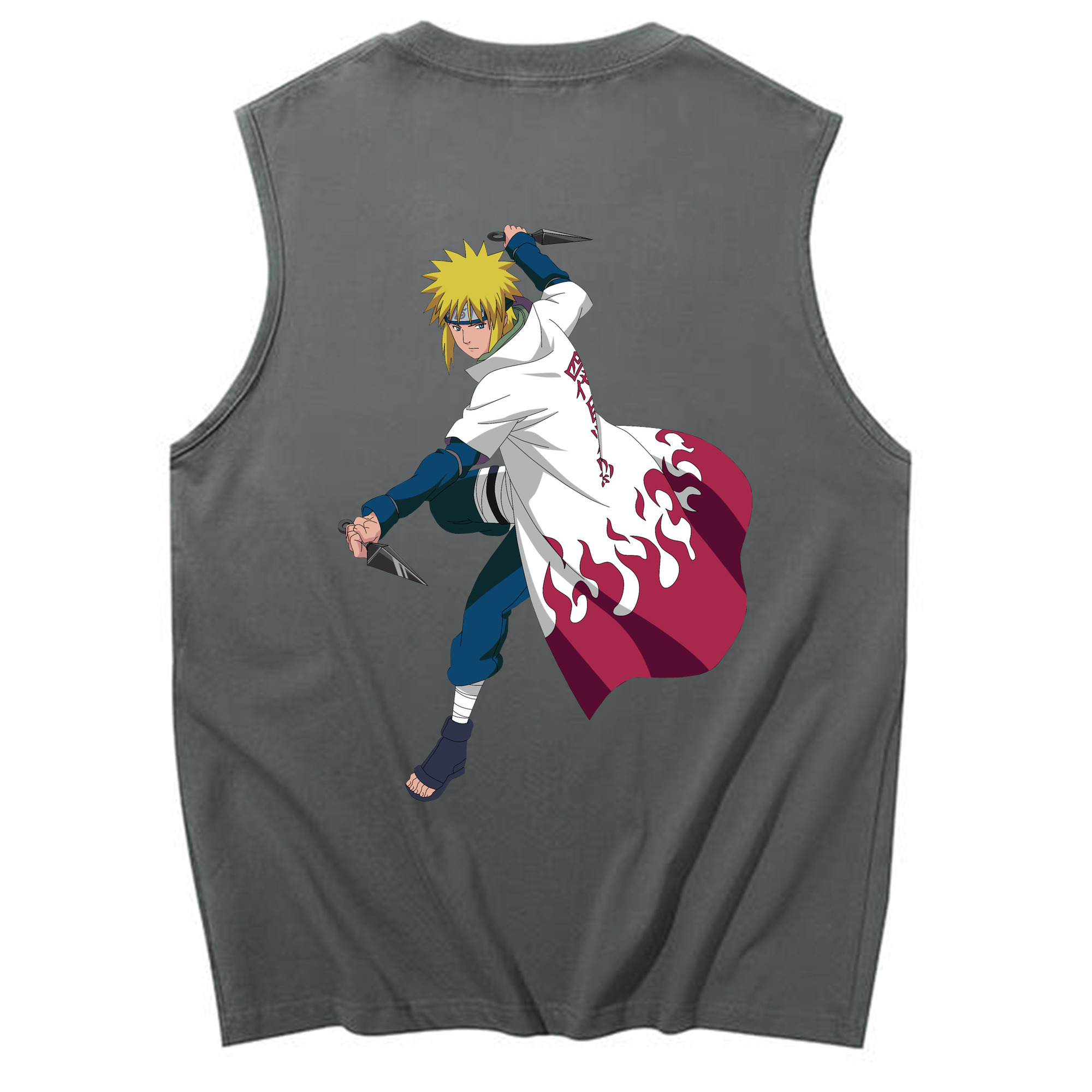 （画像用） NARUTO -ナルト- 波風 ミナト Namikaze Minato コットン100％タンクトップ（背面プリント）